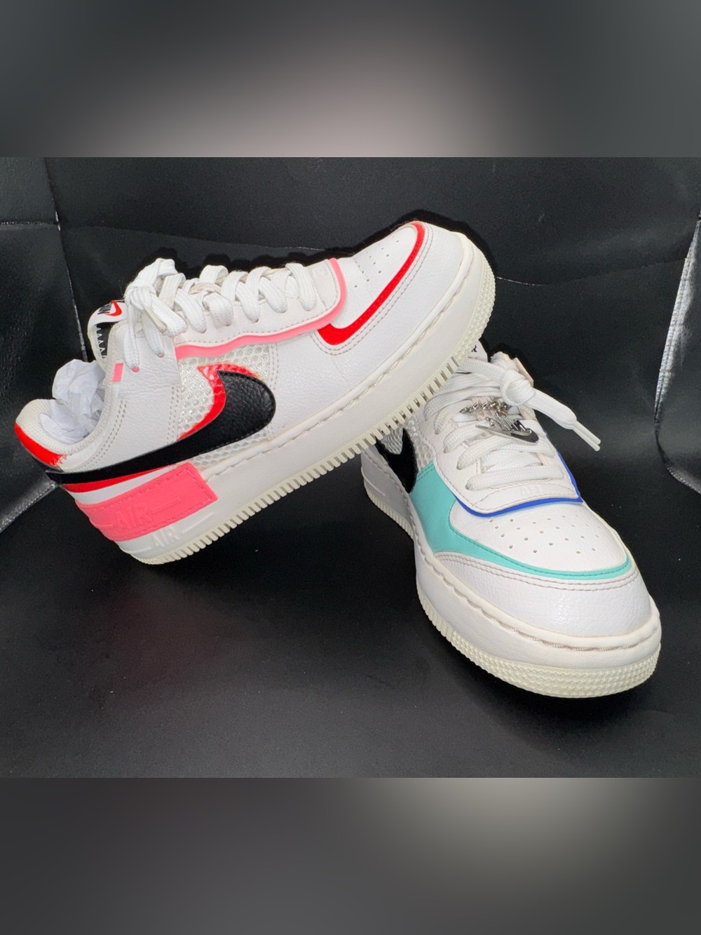 Nike Air Force 1 Shadow White Multi-Color Leather Sneakers Women’s 7 - Picture 17 of 17